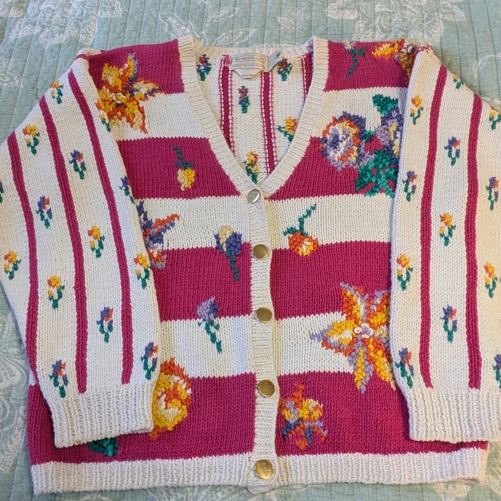 The Eagles Eyes Hand Knit, Natural Fibers Sweater - Size M/L - Picture 1 of 9